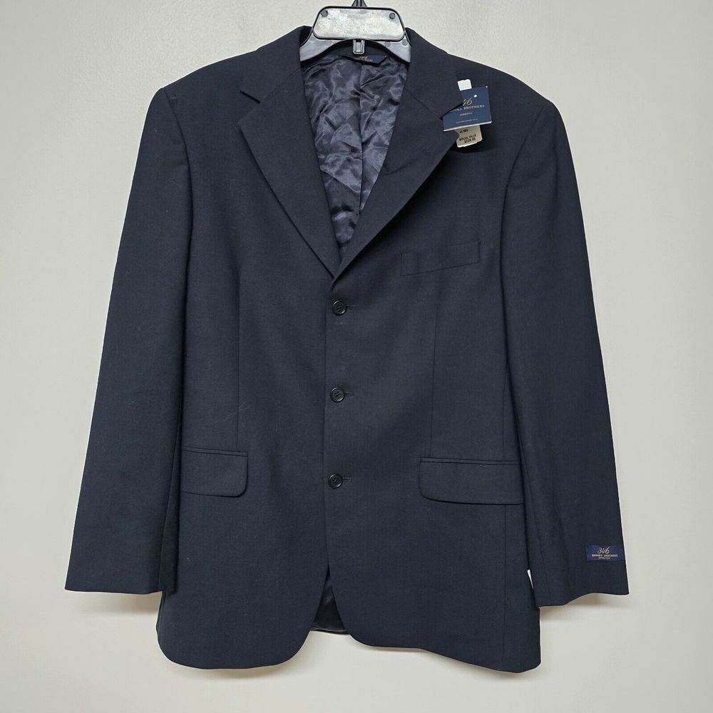 Brooks‎ Brothers Classic-Fit Stretch Wool Blend Suit Jacket, Navy Blue, 41 Reg